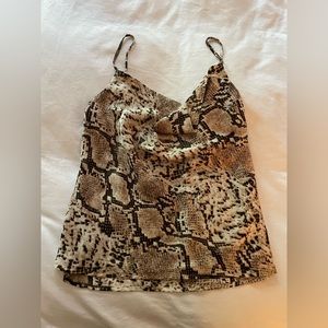 ❗️NEW Satin Snake Drape Front Cami Top- Size Medium 🤩